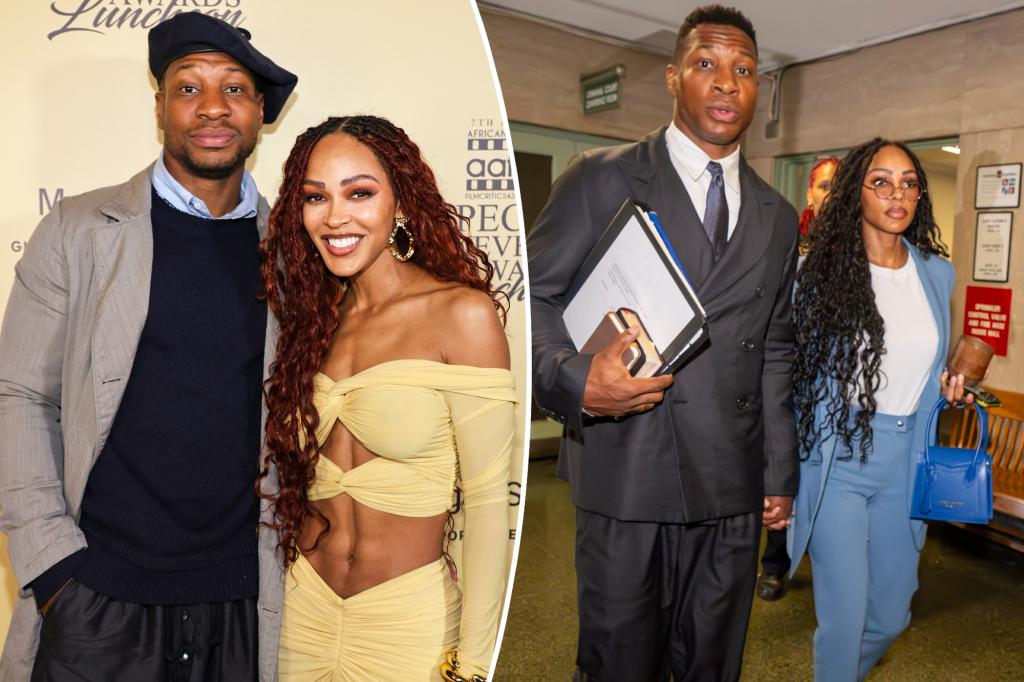 Featured image for "Jonathan Majors and Meagan Good's Red Carpet Debut Amidst Trial and Verdict"