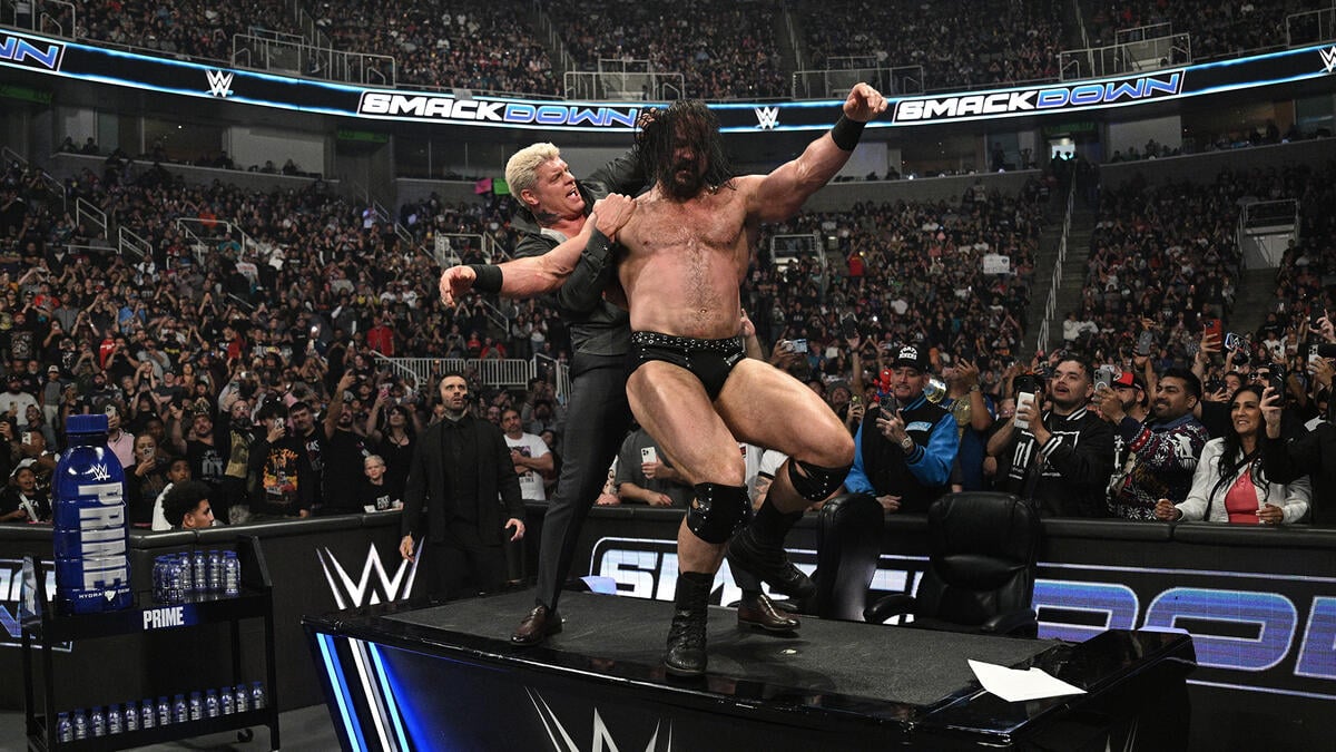 Featured image for Cody Rhodes and Drew McIntyre Clash in Chaotic SmackDown Brawl