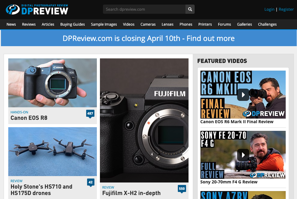 Featured image for DPReview, a leading camera review site, to shut down after 25 years