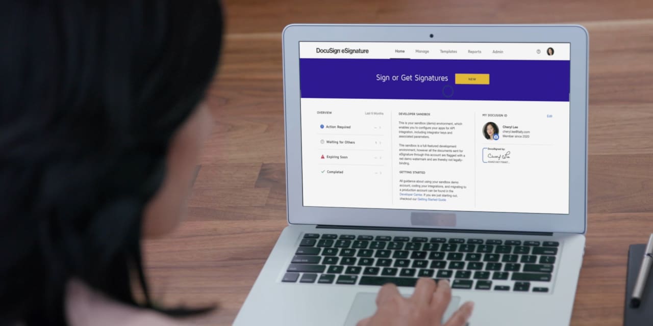 Featured image for DocuSign's Stock Soars Amid Reports of Potential Sale