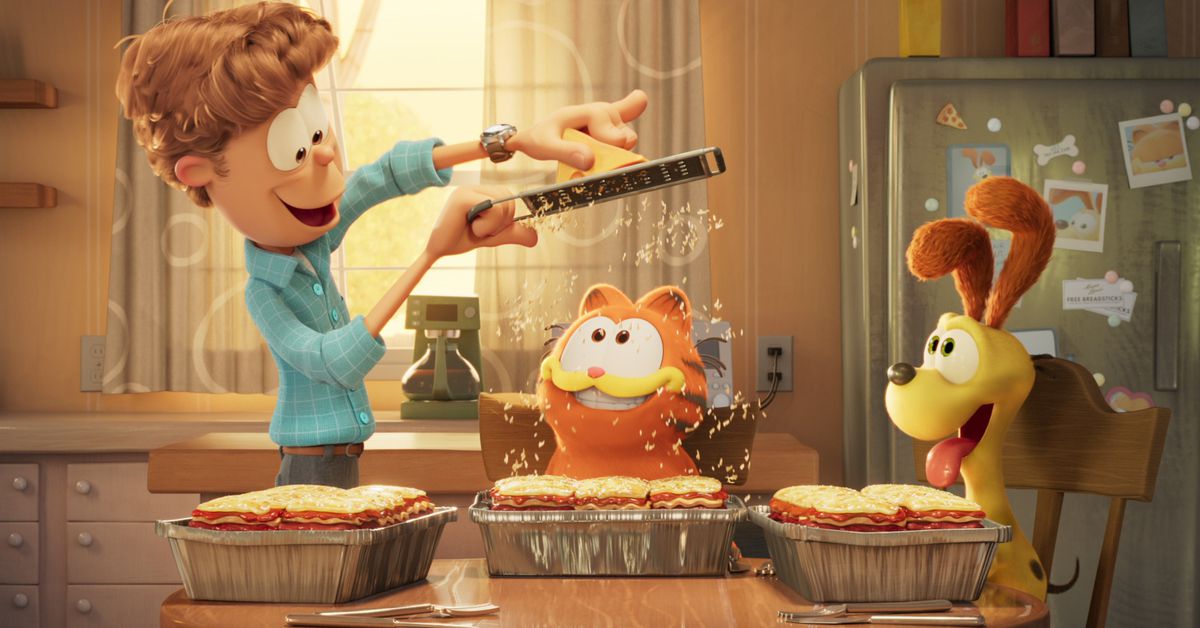 Featured image for Chris Pratt's Garfield Movie Trailer Reveals Iconic Feline's Monday-Hating Persona