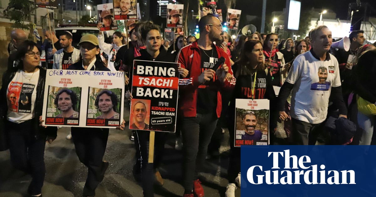 Protesters in Tel Aviv demand release of hostages and end to Israeli bombardment