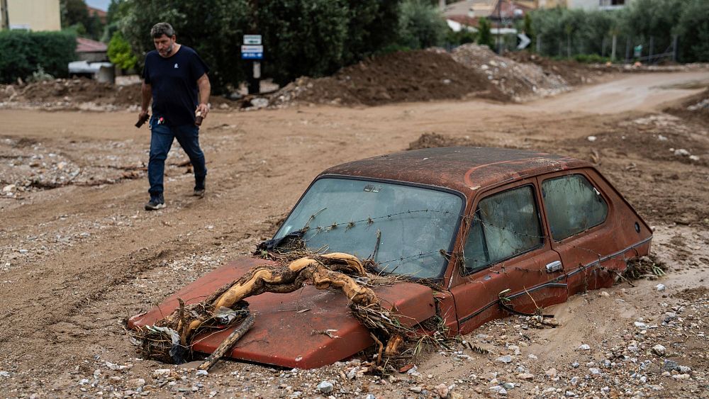Greek Storm Leaves Homes Filled with Mud and Power Outages
