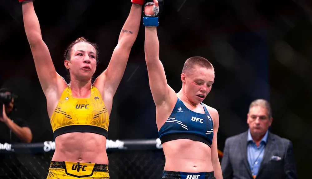 Featured image for "Rose Namajunas' Upset Victory Sparks Social Media Frenzy at UFC on ESPN 53"