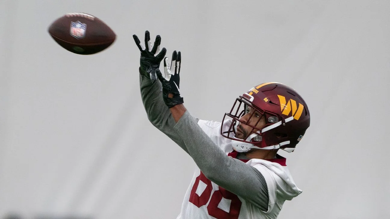 Commanders' TE Rogers Out with Noncontact Achilles Injury.