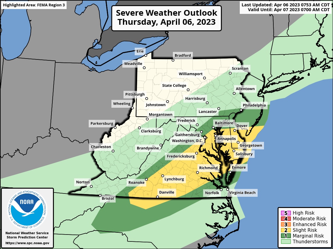Severe Storms Threaten DC and Triad Regions.