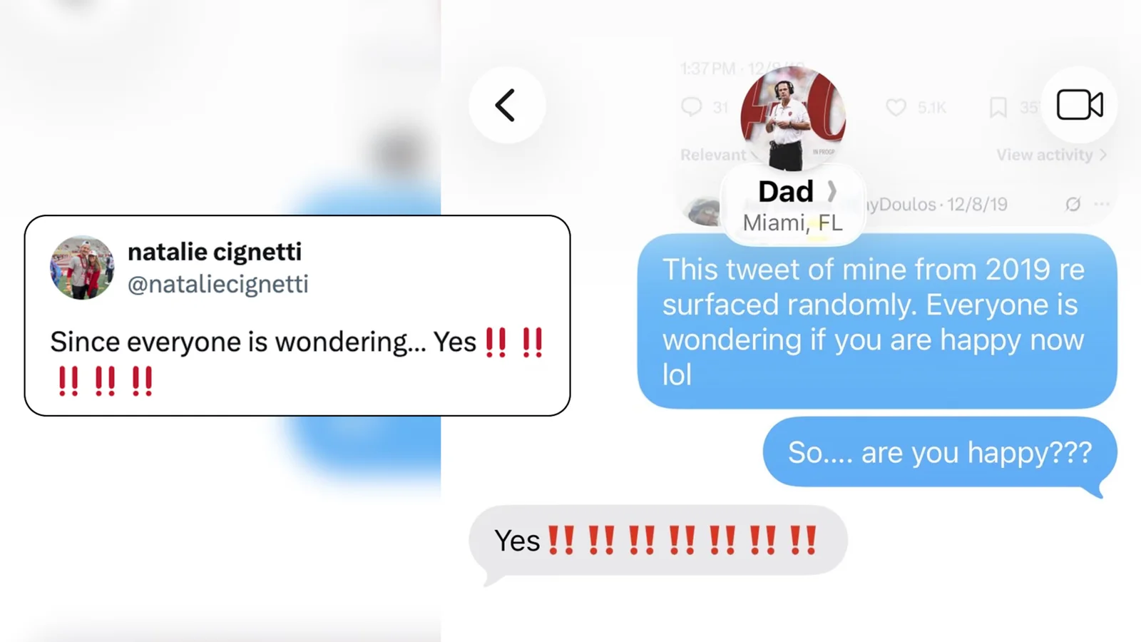 Daughter's Text Screenshot Captures Cignetti's Joy After Indiana's Historic CFP Title