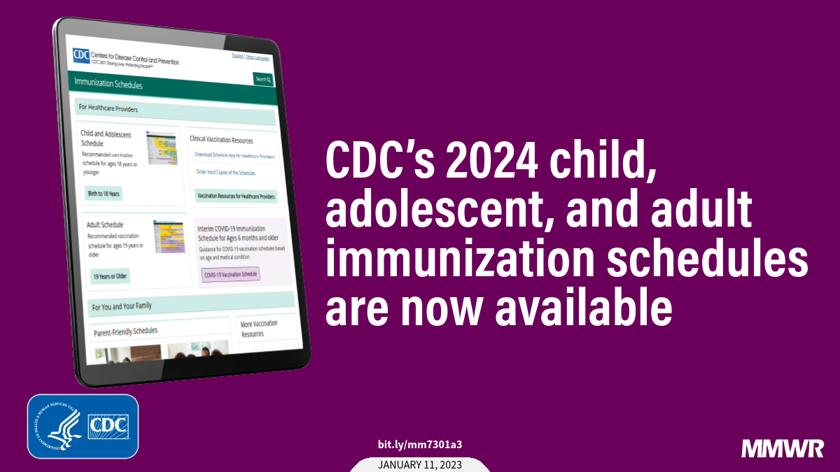 "2024 CDC Immunization Recommendations for Adults in the United States"