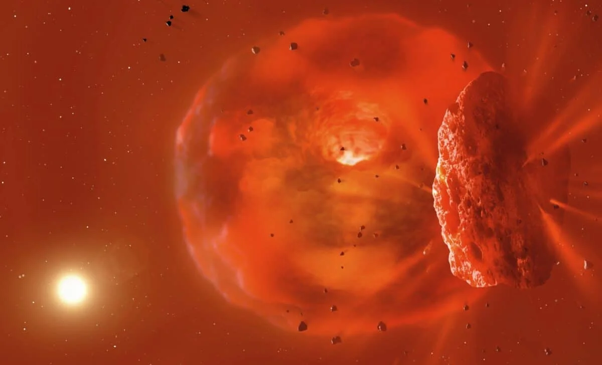 Astronomers Catch a Planetary Collision in Action, Leaving a Hot Debris Glow
