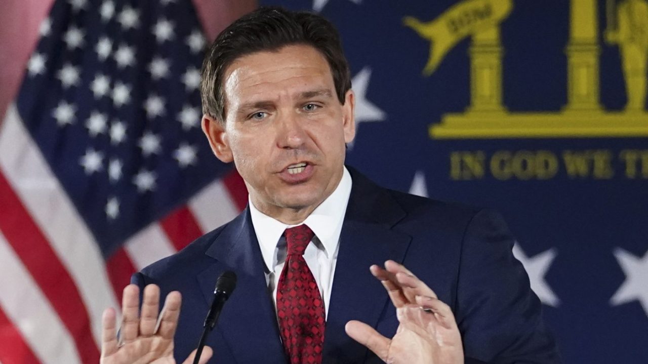 Protesters disrupt DeSantis speech at GOP fundraiser in New Hampshire.