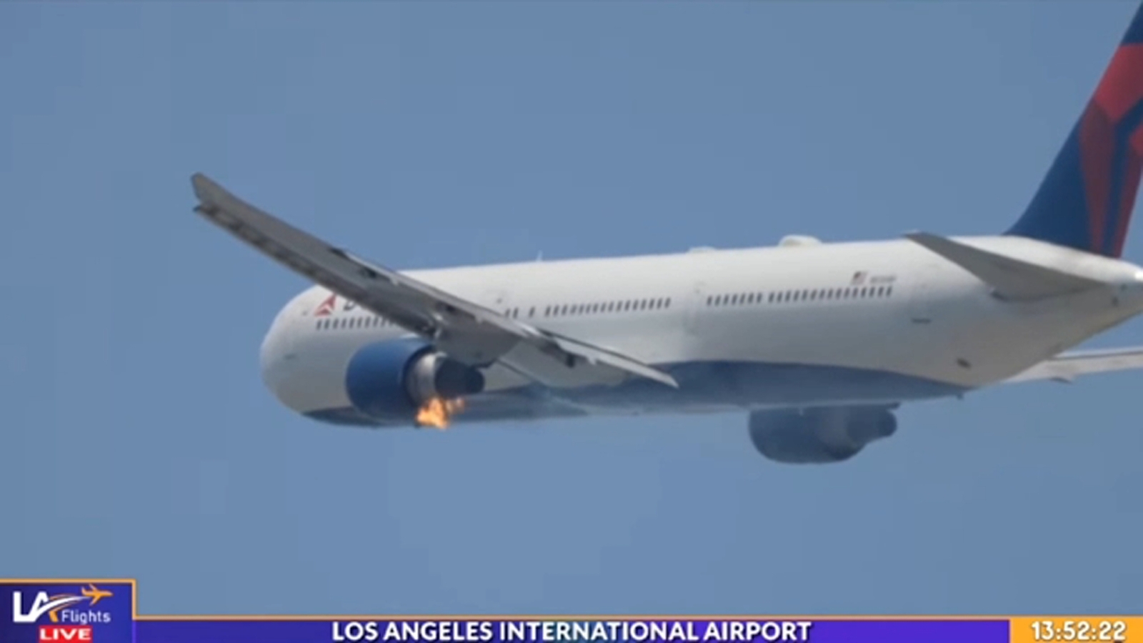 Featured image for Plane's Engine Catches Fire After Takeoff from LAX