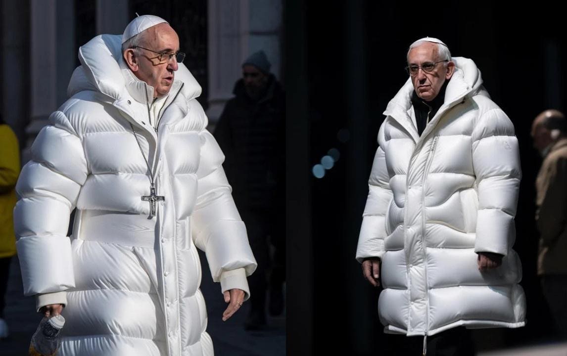 Featured image for Debunking the Fake Viral Image of Pope Francis in a White Puffer Coat