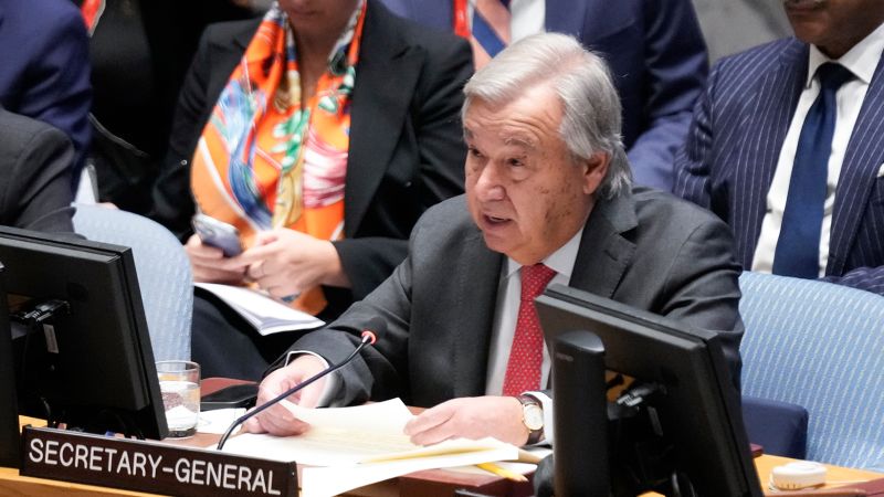 "Israel-UN Spat Escalates as Secretary General Acknowledges Context of Hamas Attacks"