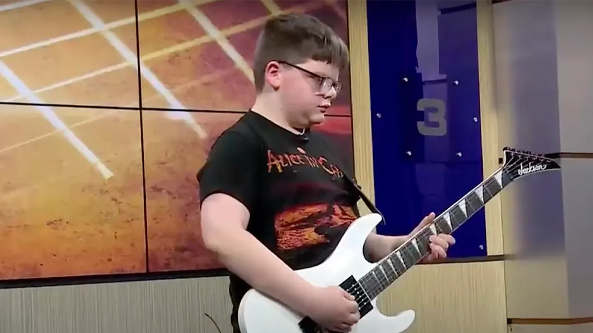 Featured image for 11-Year-Old Guitar Prodigy's Viral Metal Riffs