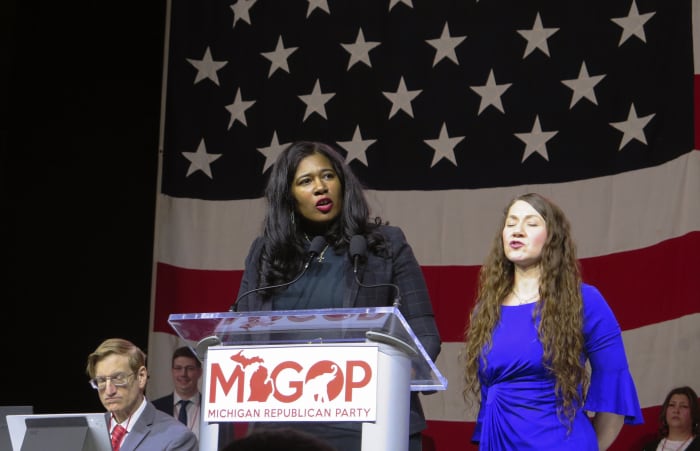 Featured image for Michigan GOP Votes to Oust Chair Kristina Karamo Amidst Disputed Leadership Battle