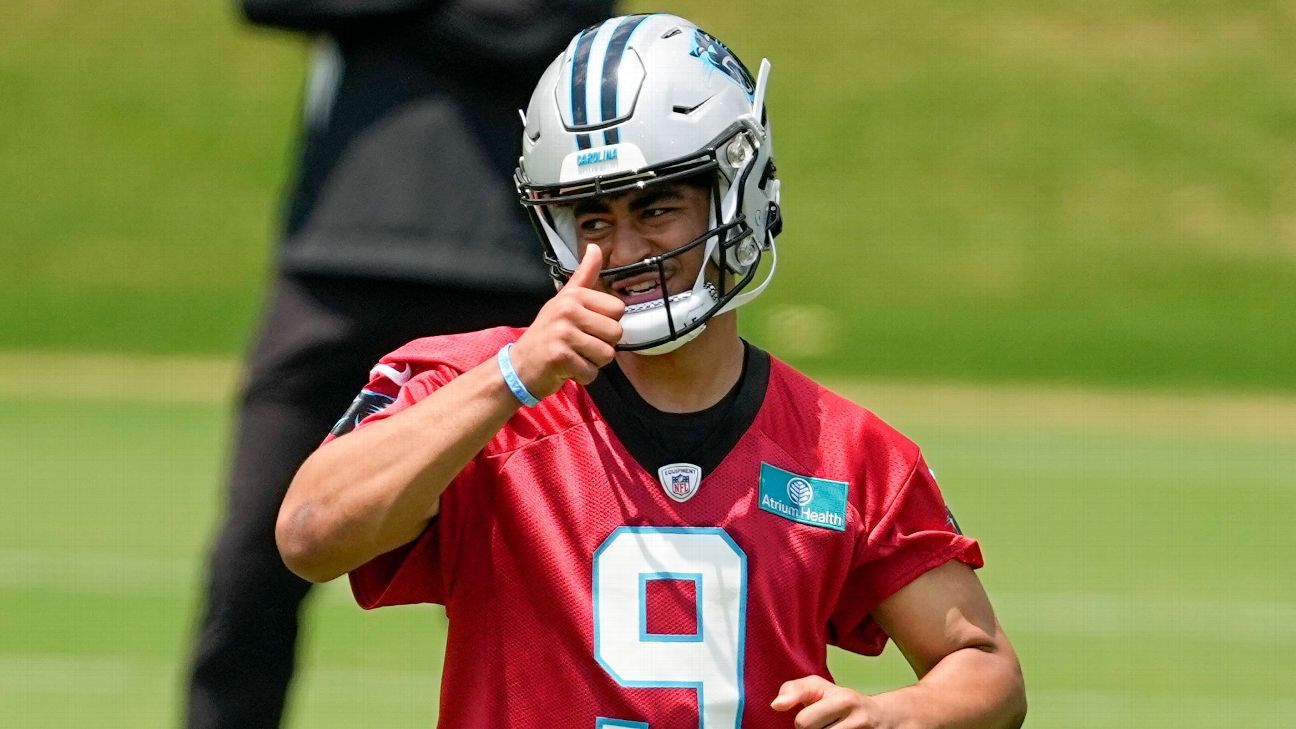 Featured image for Bryce Young Impresses at Panthers' Rookie Minicamp Debut.