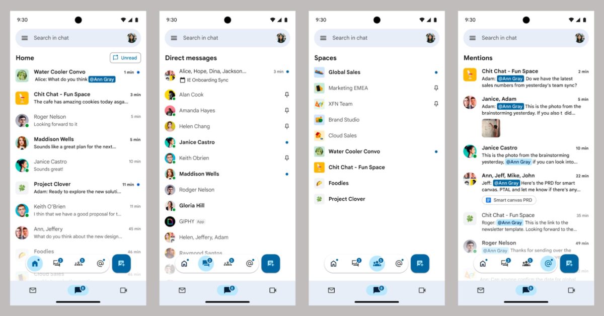 Featured image for "Google Chat Revolutionizes Navigation and Message Bubbles on Android and iOS"