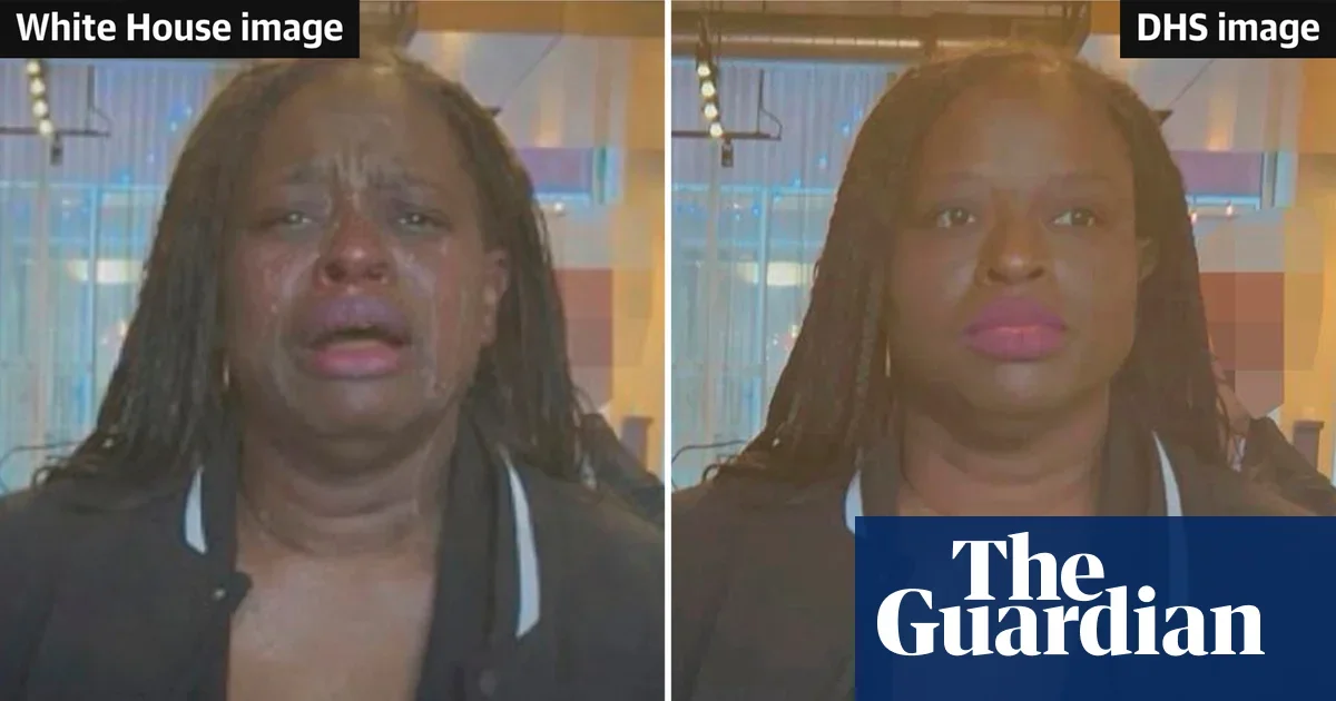 Guardian flags AI-edited protest photo posted by White House