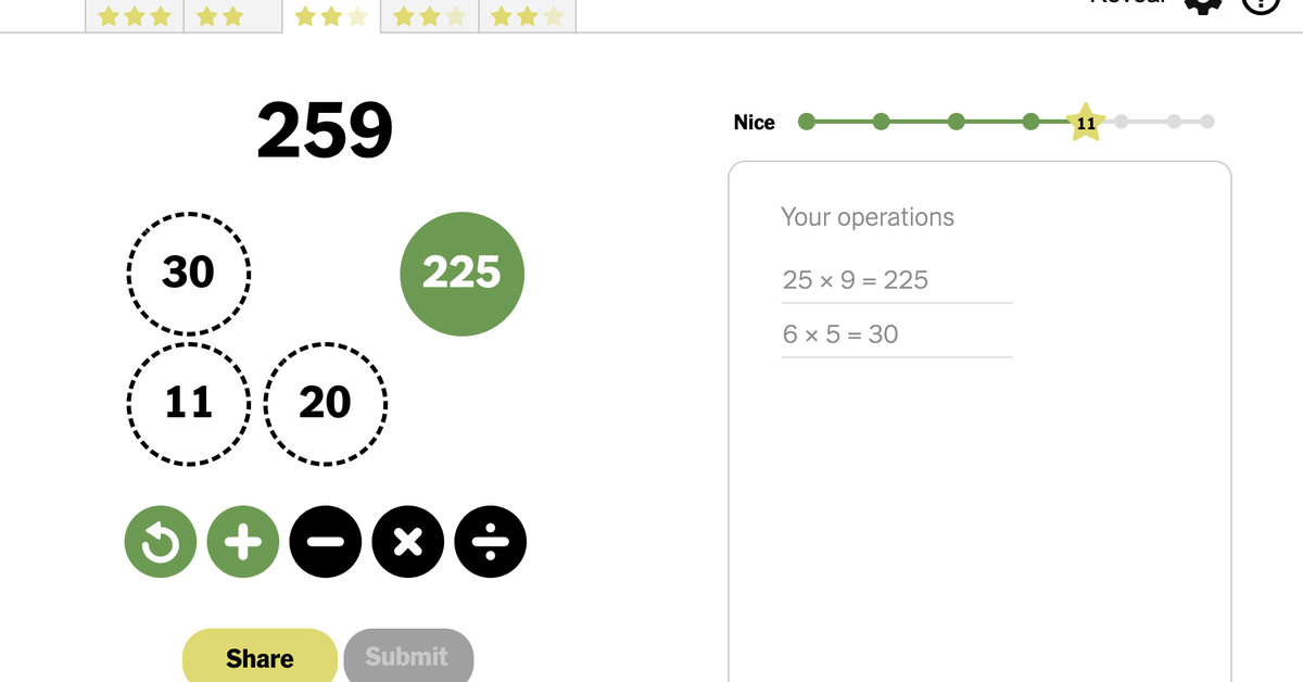 "New York Times' Math-Based Puzzle Game Now Available"
