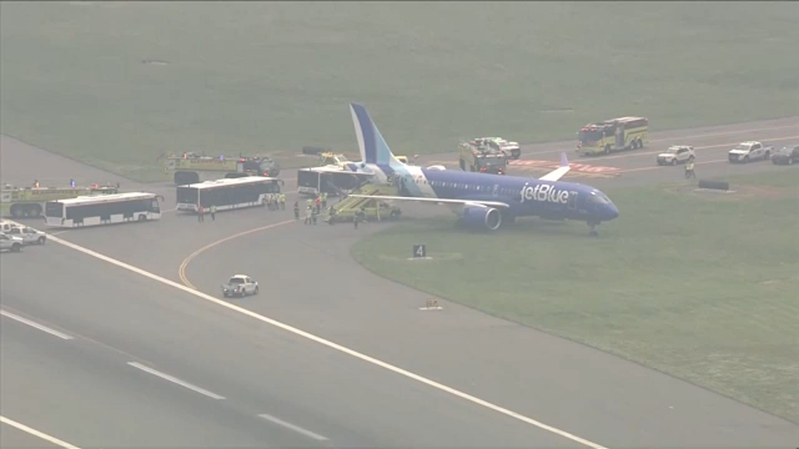 Featured image for JetBlue Flight Rolls Off Runway at Boston Logan Airport