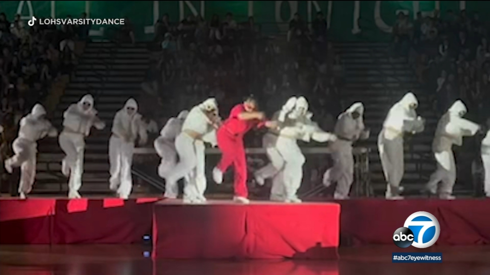 Featured image for High school dance team's viral recreation of Rihanna's Super Bowl halftime show.