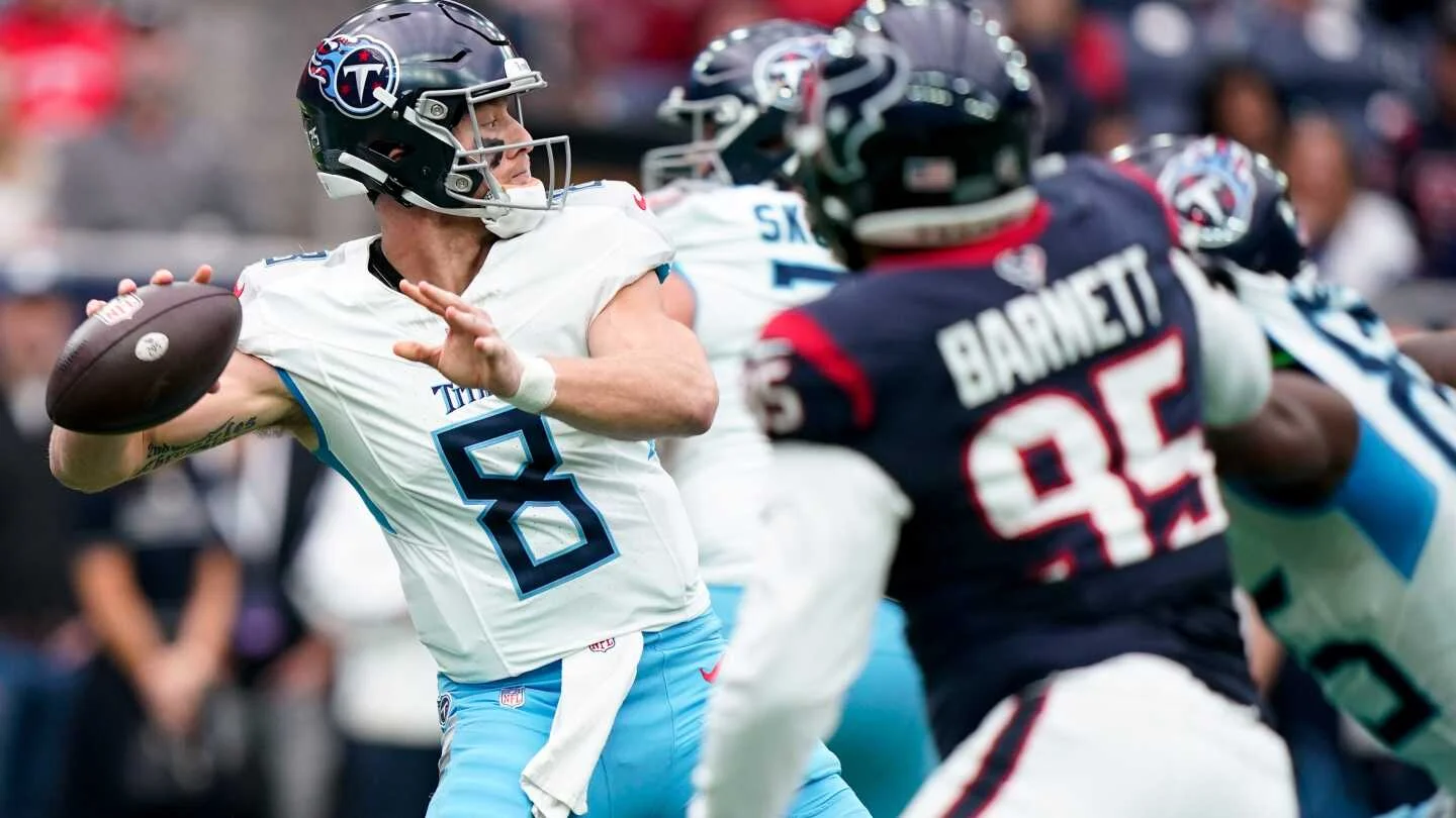 "Titans QB Will Levis Sidelined with Foot Injury, Uncertain Return Against Texans"