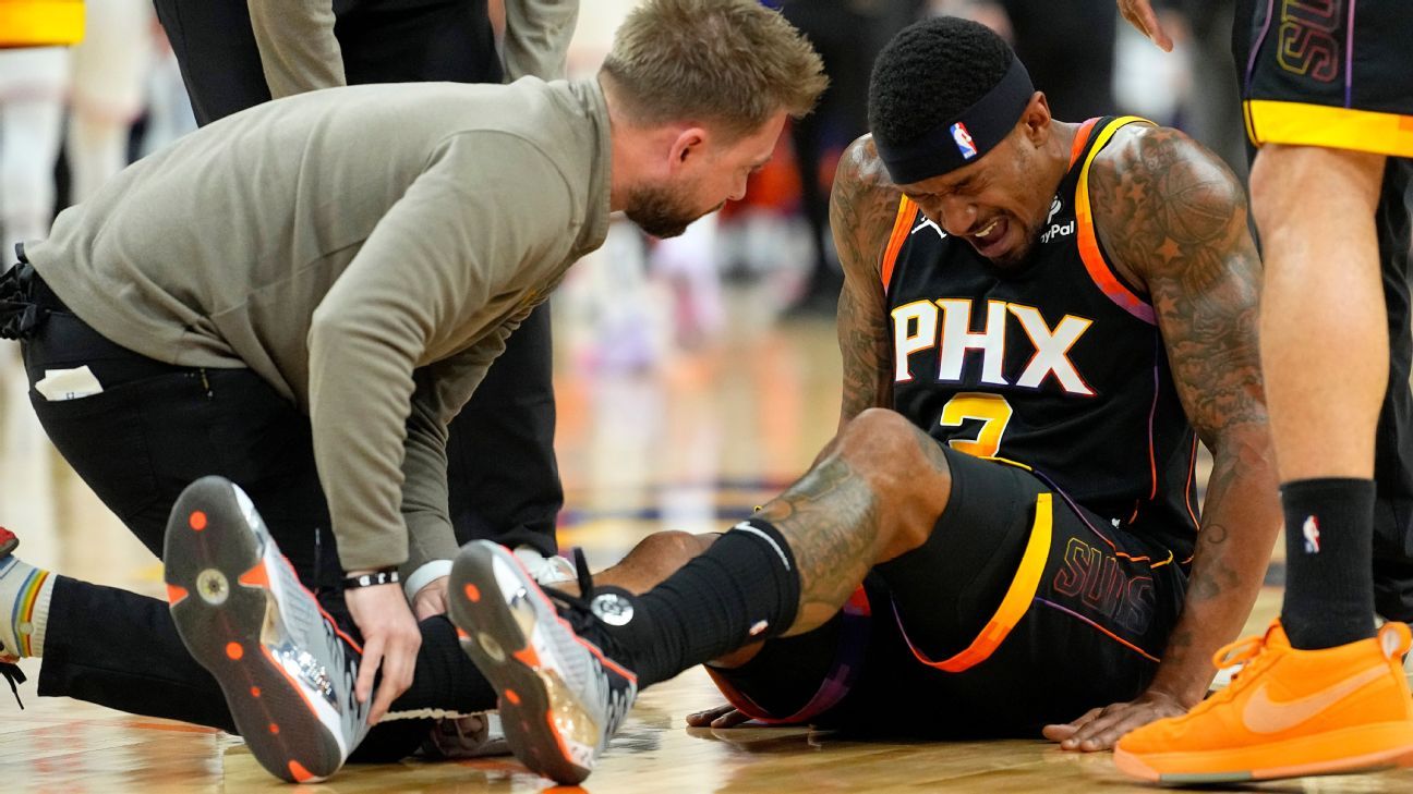 Suns' Bradley Beal sidelined with ankle sprain, delays Big 3 debut