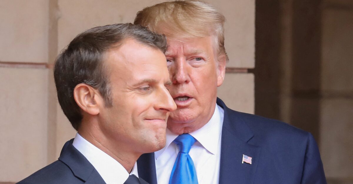 Trump accuses Macron of pandering to China and kissing Xi's ass.